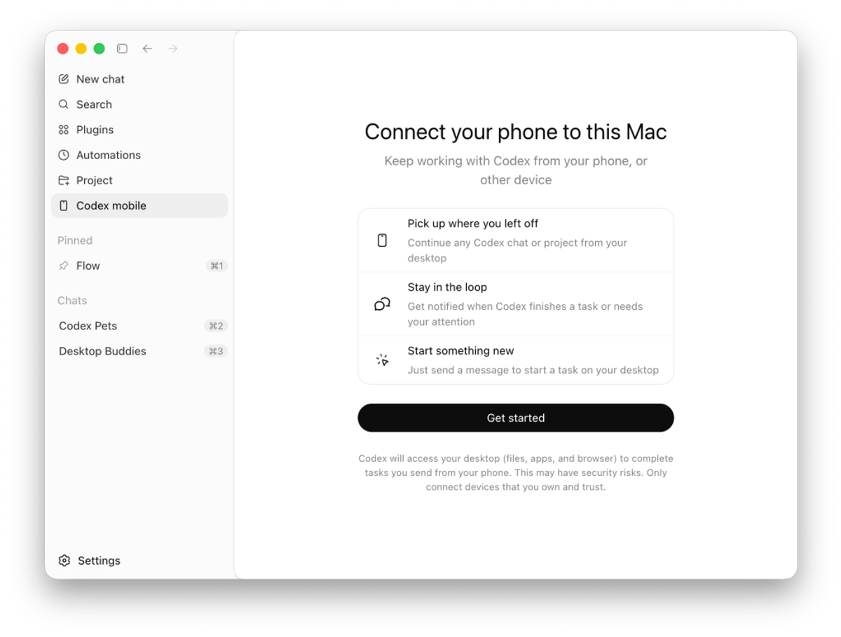 Codex inside ChatGPT mobile preview