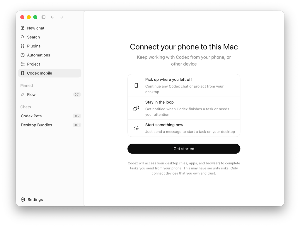 Codex inside ChatGPT mobile preview