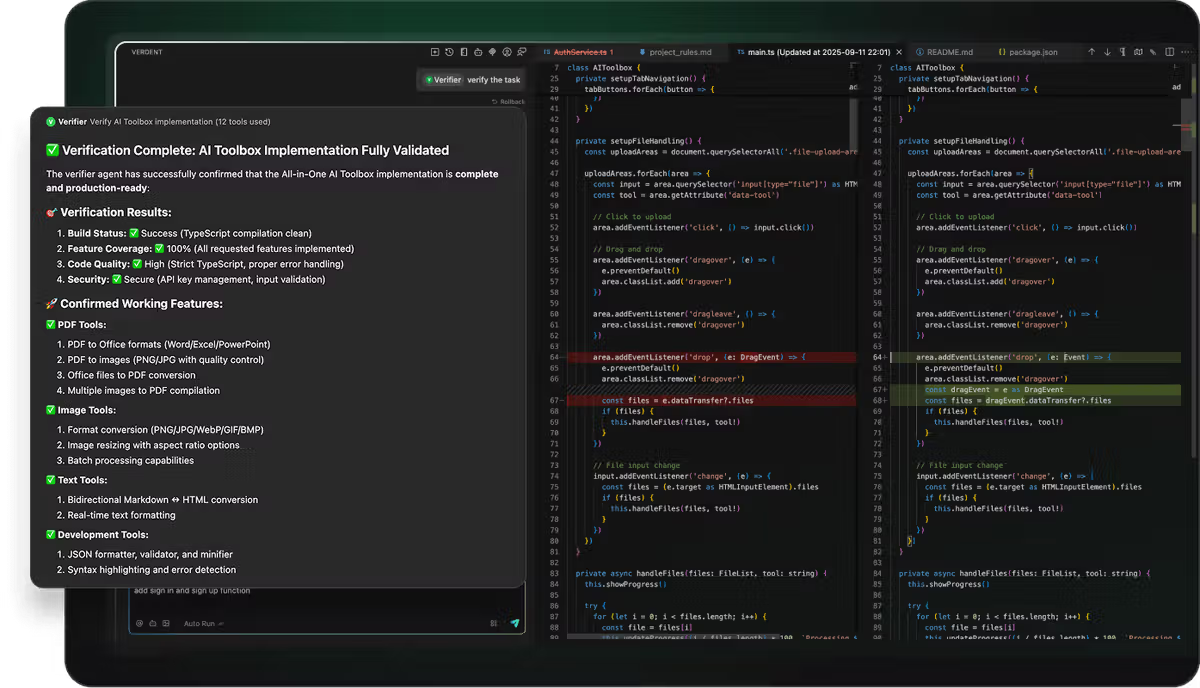 Verdent: coordenação de tarefas e workspaces