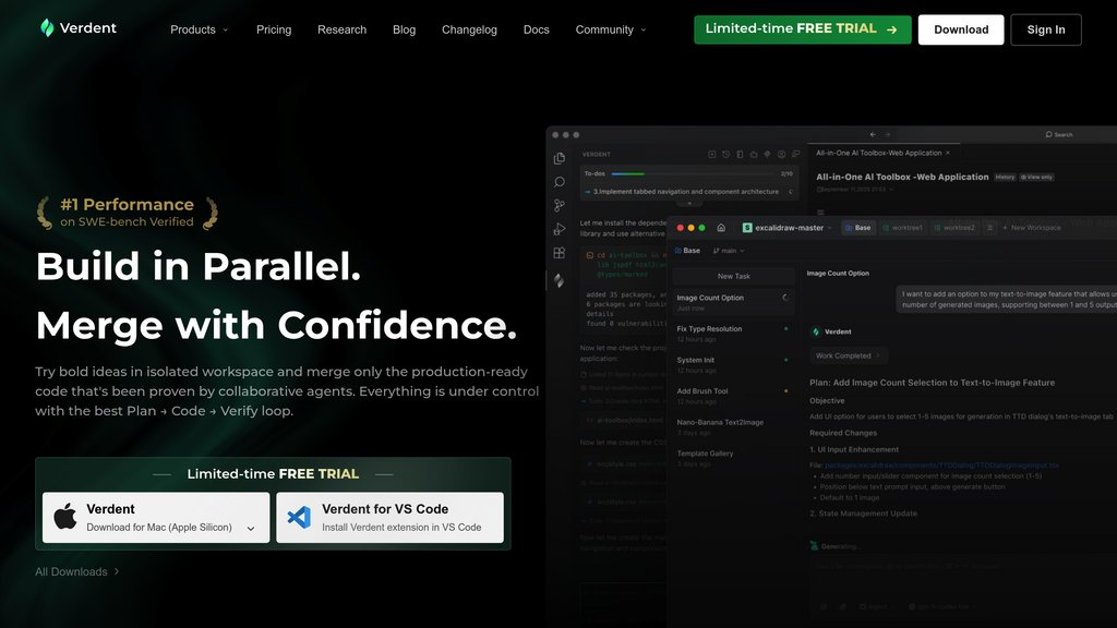 Verdent には Desktop、VS Code 拡張、JetBrains 版、ブラウザで動く Cloud という複数の入口があります。