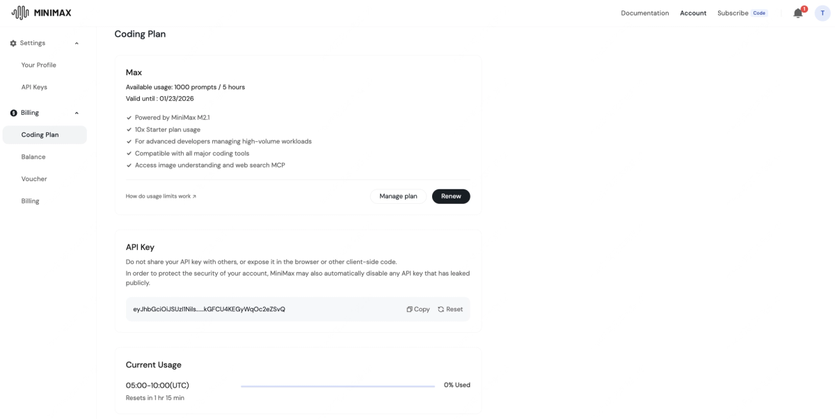 MiniMax M2.5 API