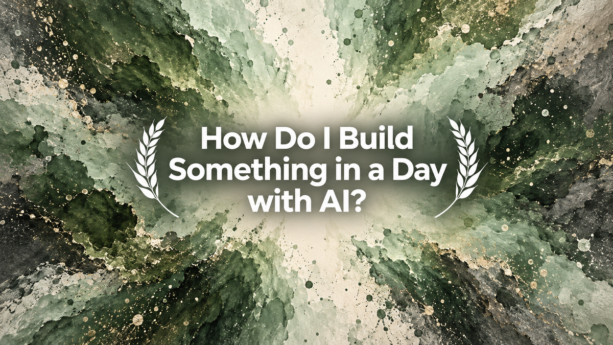 How Do I Build Something in a Day with AI?