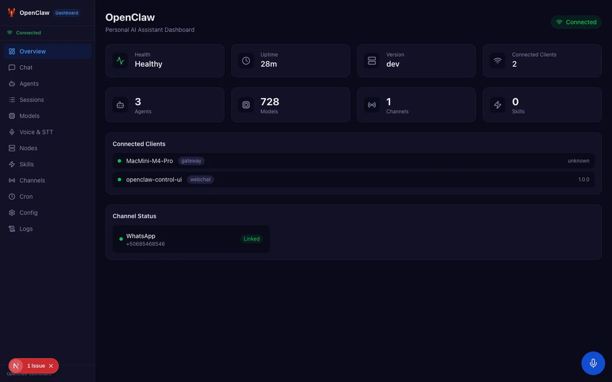 Dashboard web