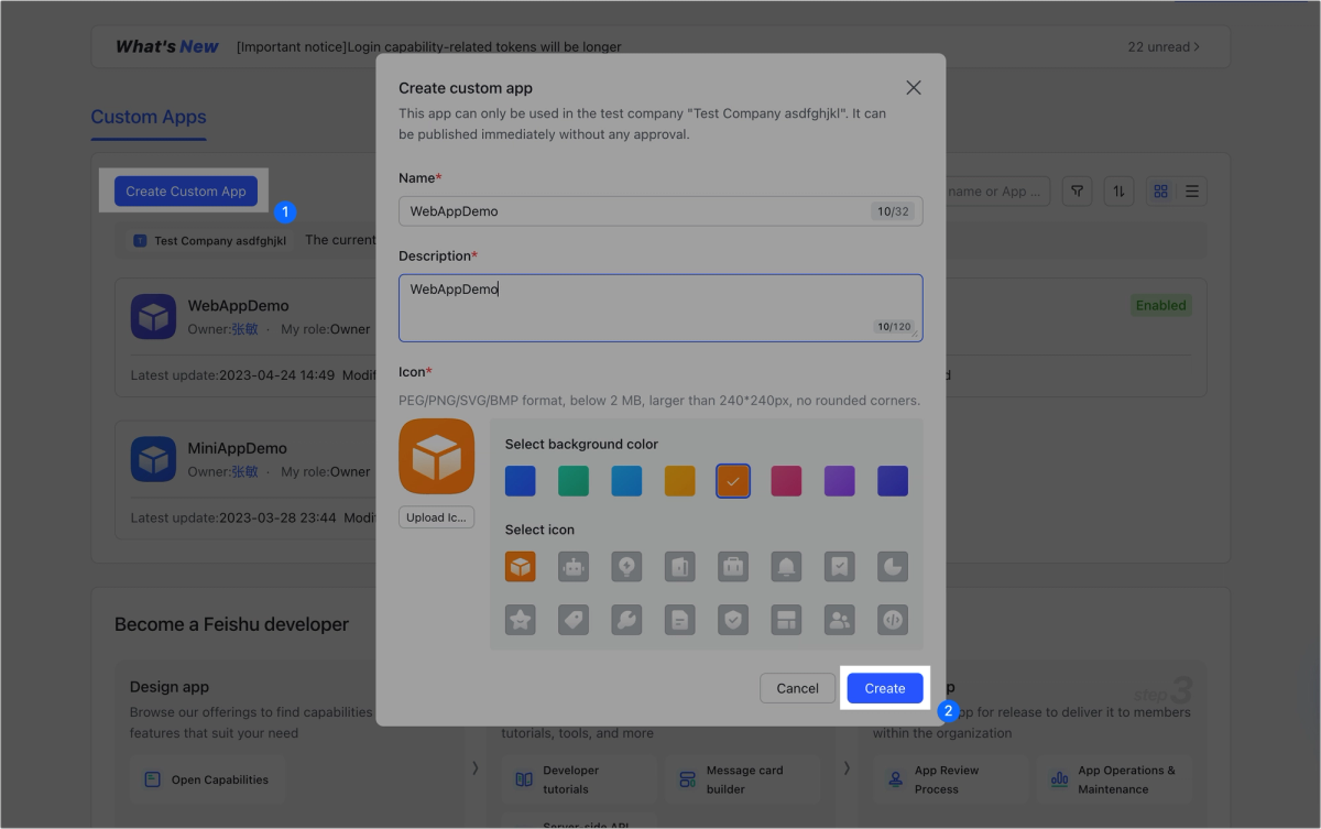 Creating a Lark App and Getting Credentials