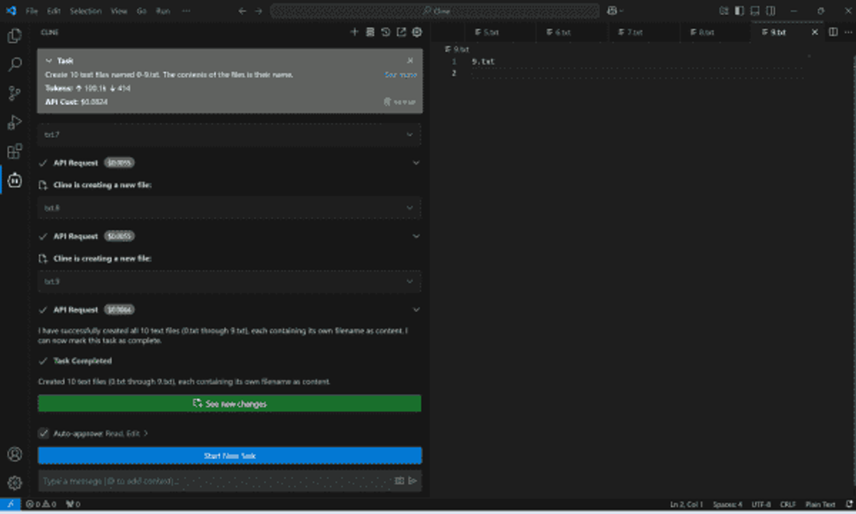 Cline for Approval-Based Agent Tasks