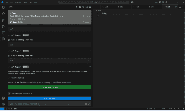 Cline for Approval-Based Agent Tasks