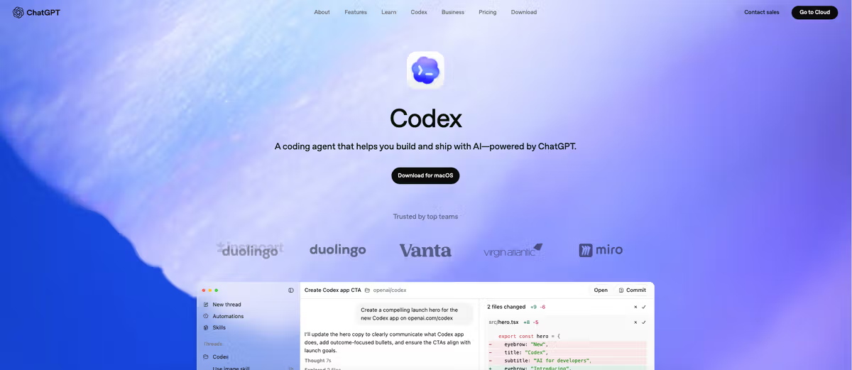 macOS'ta Codex CLI kurulumu