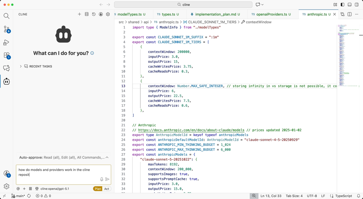Cline: VS Code extension, çok model, geniş kullanıcı kitlesi