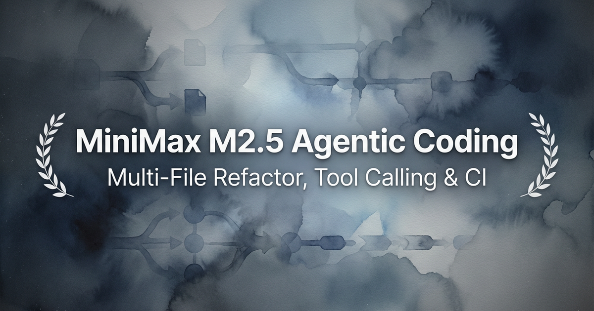 MiniMax M2.5 Agentic Coding: Multi-File Refactor, Tool Calling