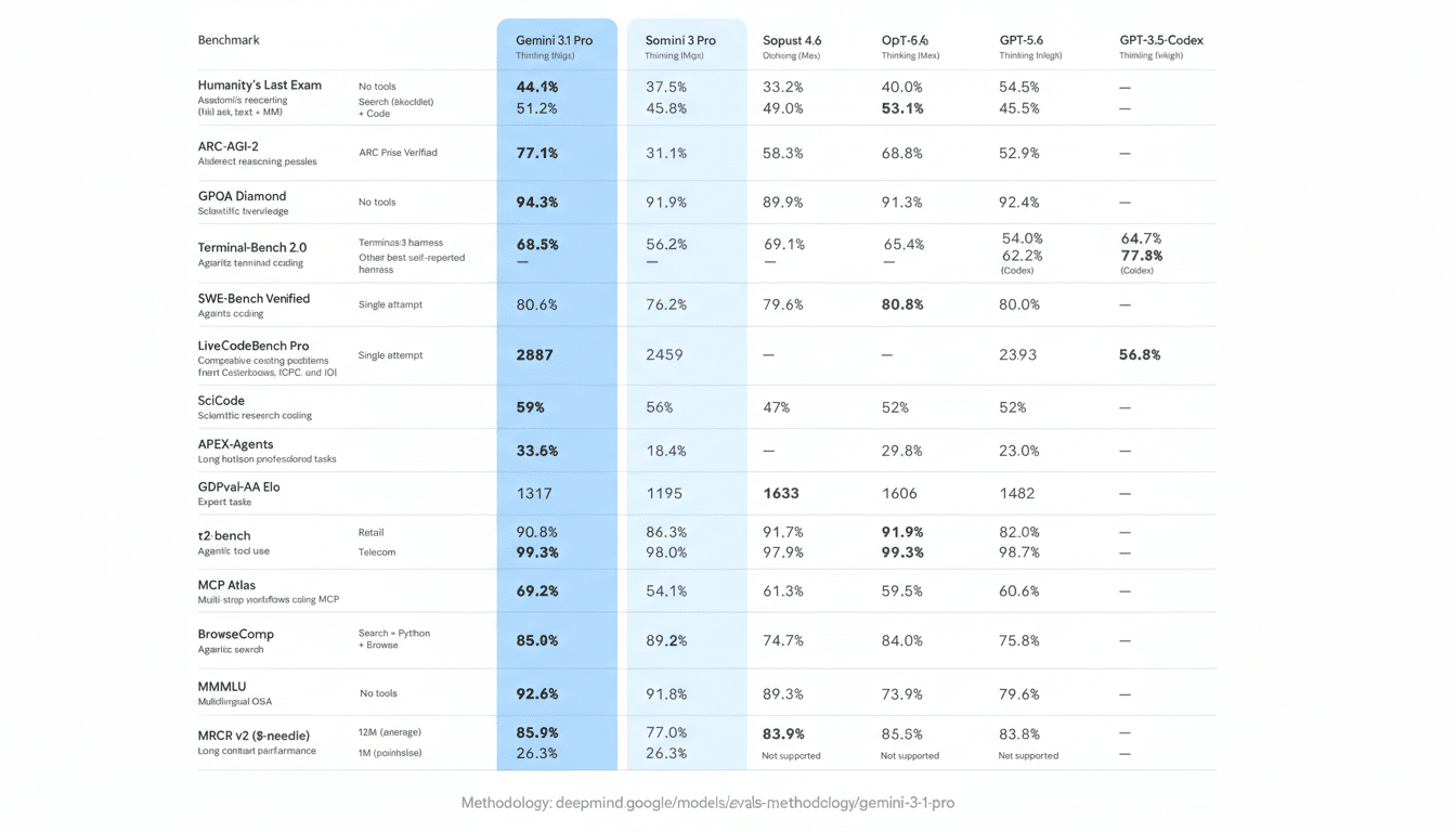 Gemini 3.1 Pro benchmark