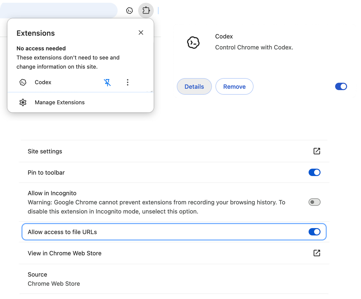 Codex Chrome: Browser Coding Assistant