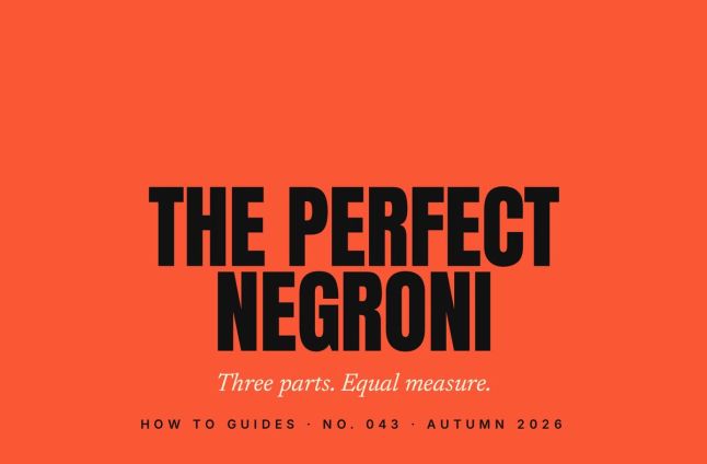 How to Make the Perfect Negroni (Just Three Parts)