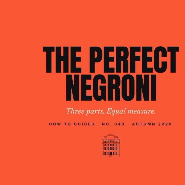 How to Make the Perfect Negroni (Just Three Parts)