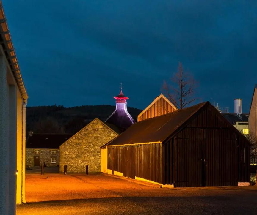 Glenfiddich Distillery at night