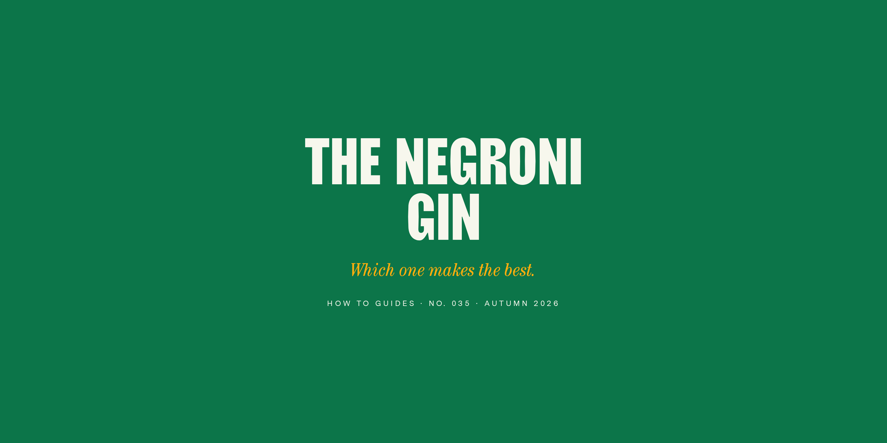Which gin makes the best Negroni?
