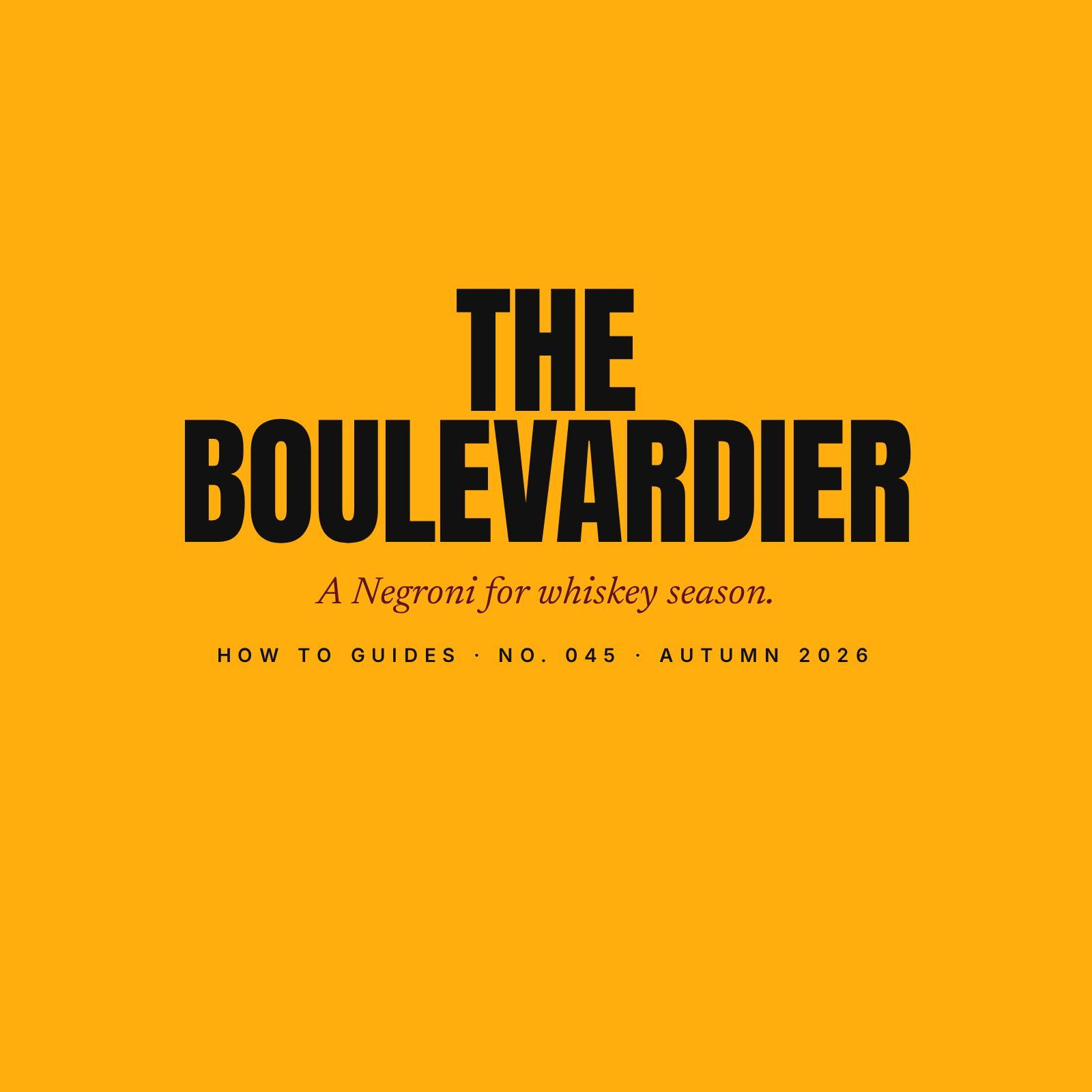 The Boulevardier: A Negroni for Whiskey Season