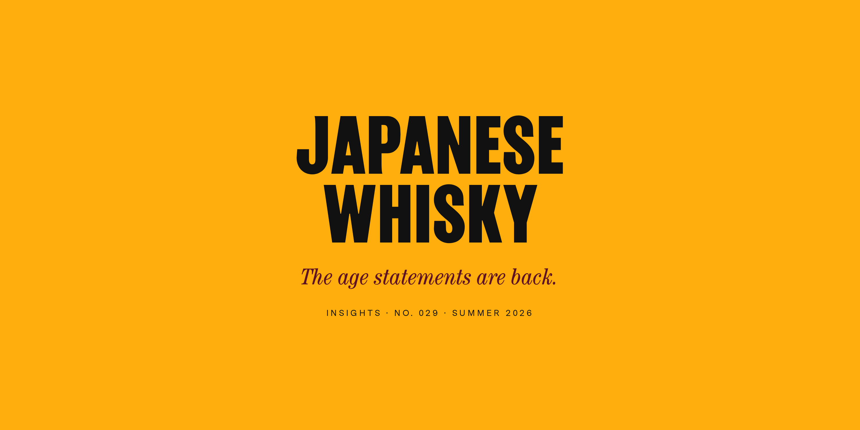 Japanese whisky is putting its age back on the label
