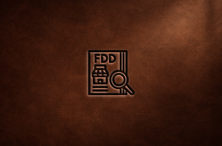 FDD icon embossed in leather