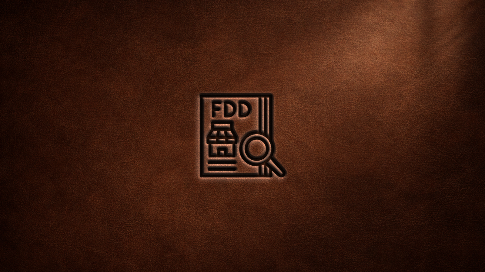 FDD icon embossed in leather