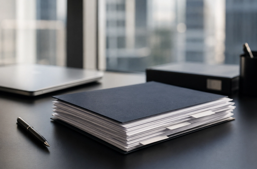 Folio on a desk