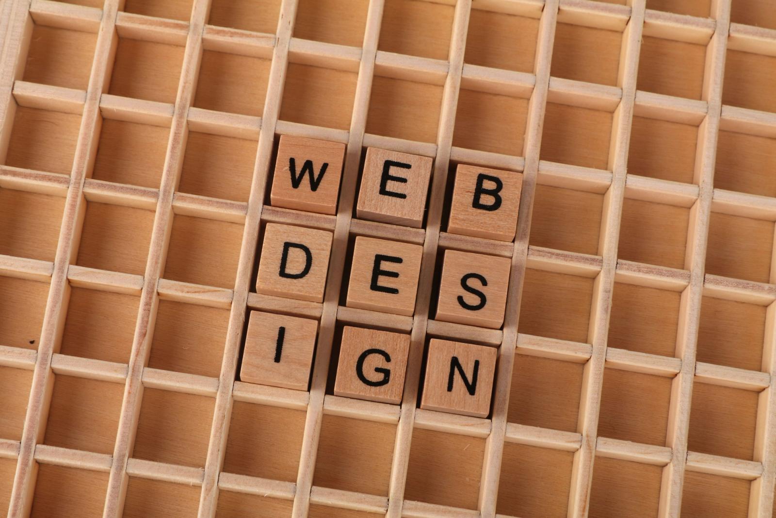 Creative web design concept with wooden blocks