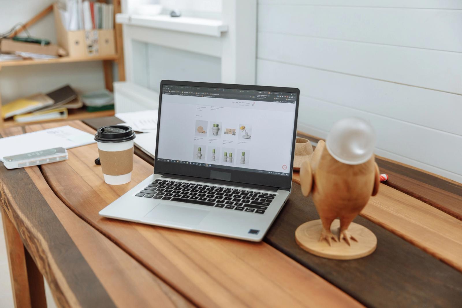 Laptop and design workspace for building professional websites