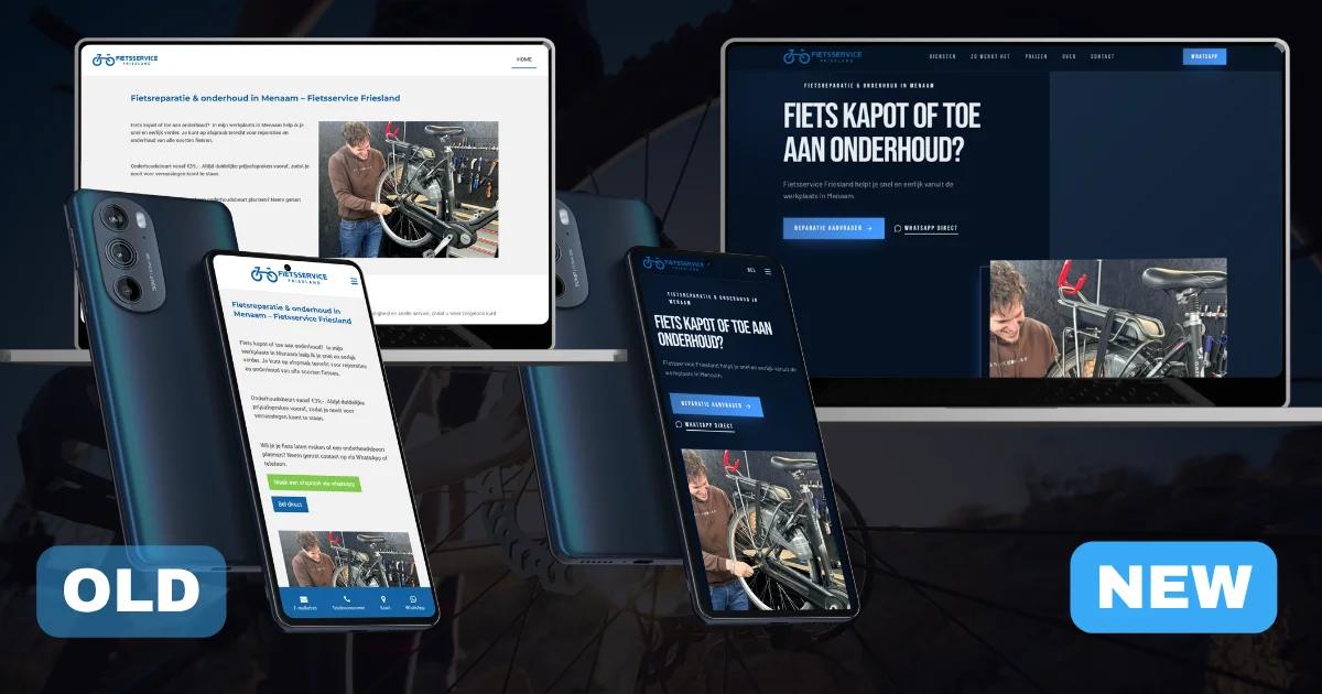 Fietsservice Friesland website before and after