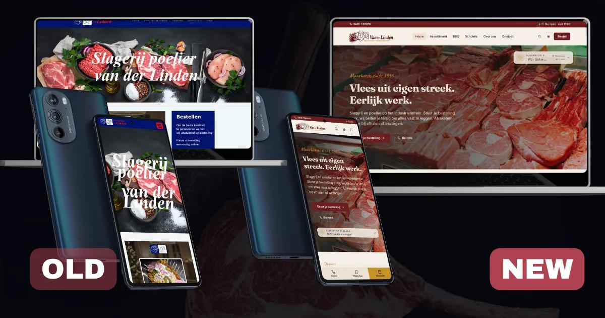 Slagerij Van der Linden website before and after