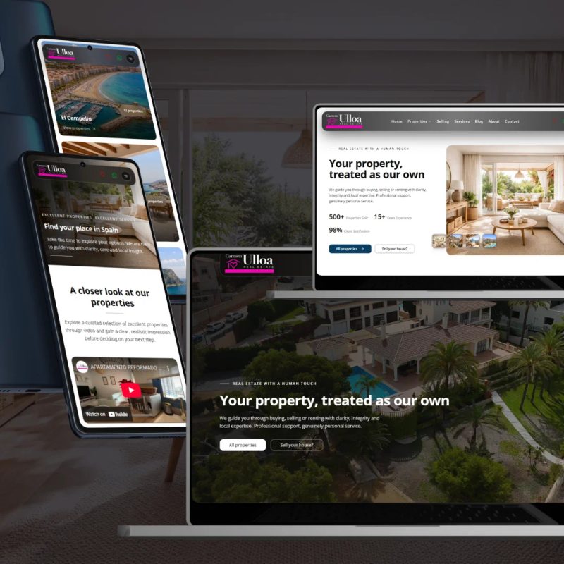 Real estate website design Costa Blanca – Carmen Ulloa Real Estate website in Alicante
