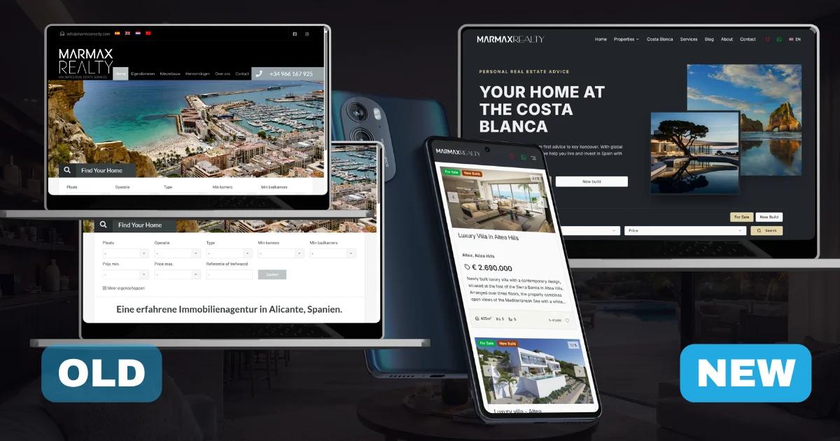 Marmax Realty website before and after