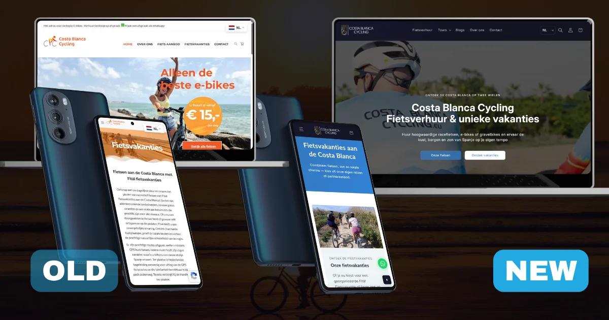 Costa Blanca Cycling website before and after