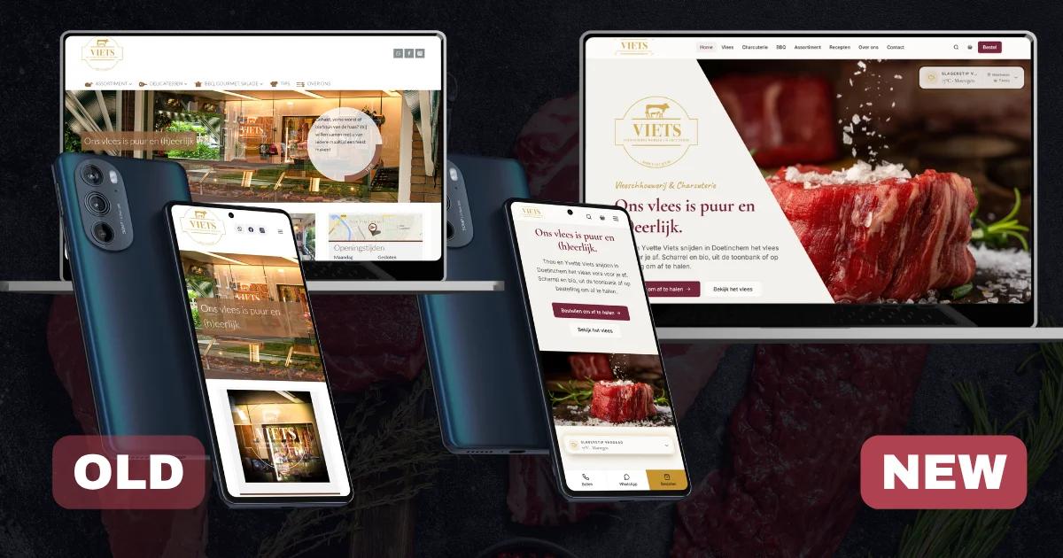 Viets Vleeschhouwerij website before and after