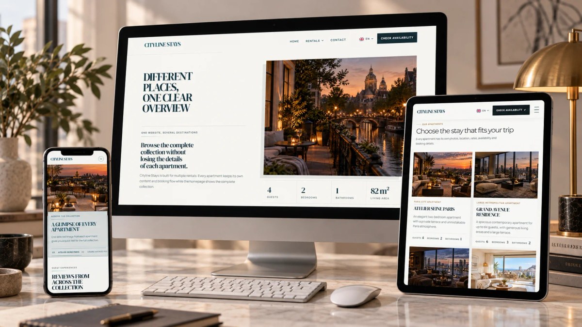 Real Villa Maré vacation rental website mockup