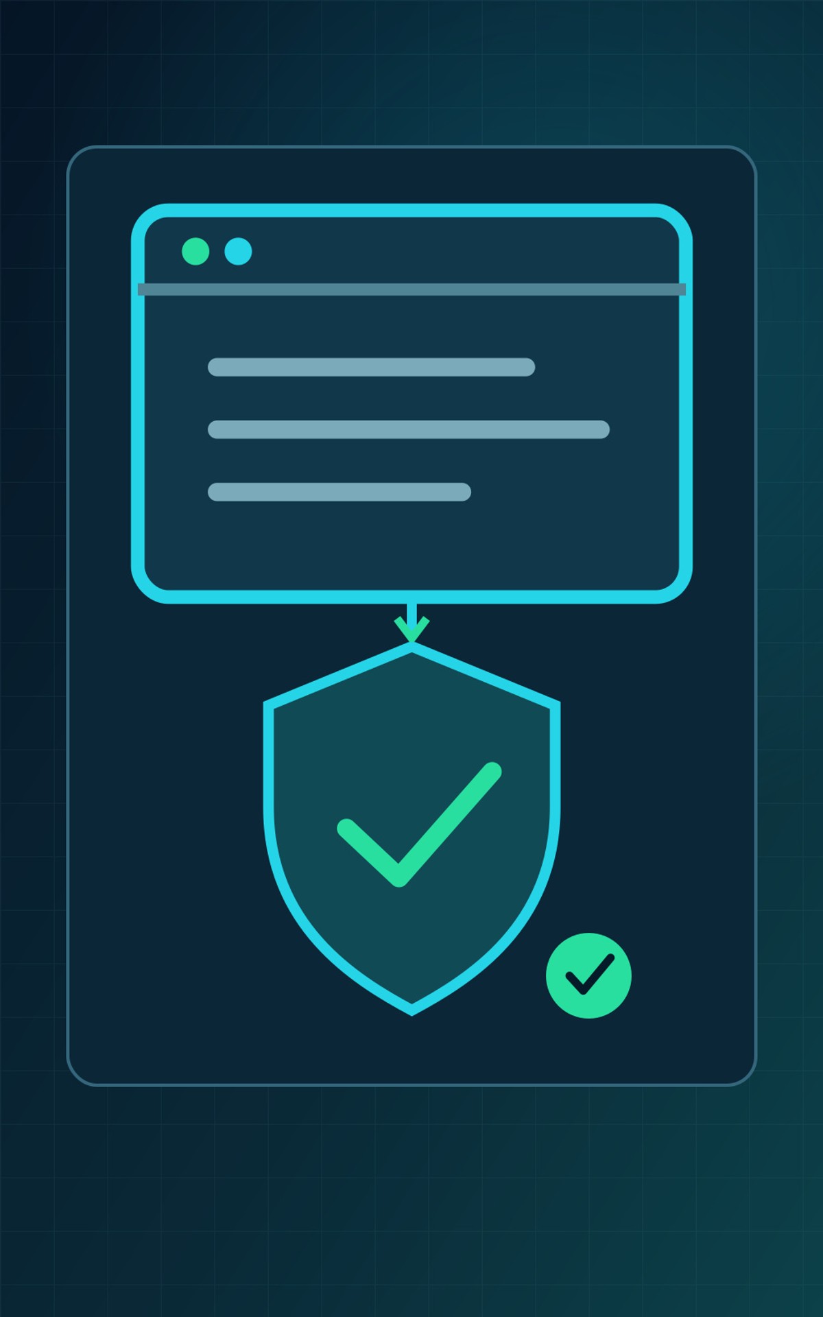 Website browser protected by a shield