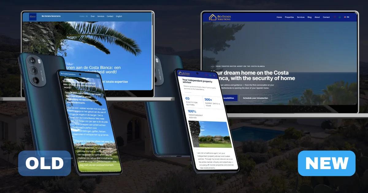 Bo Estate Solutions website before and after