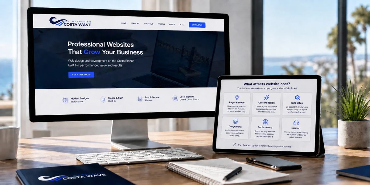 How much will a website cost on the Costa Blanca in 2026? 