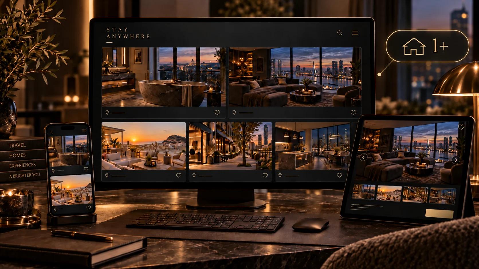 Mock-up of a scalable website for multiple vacation rentals