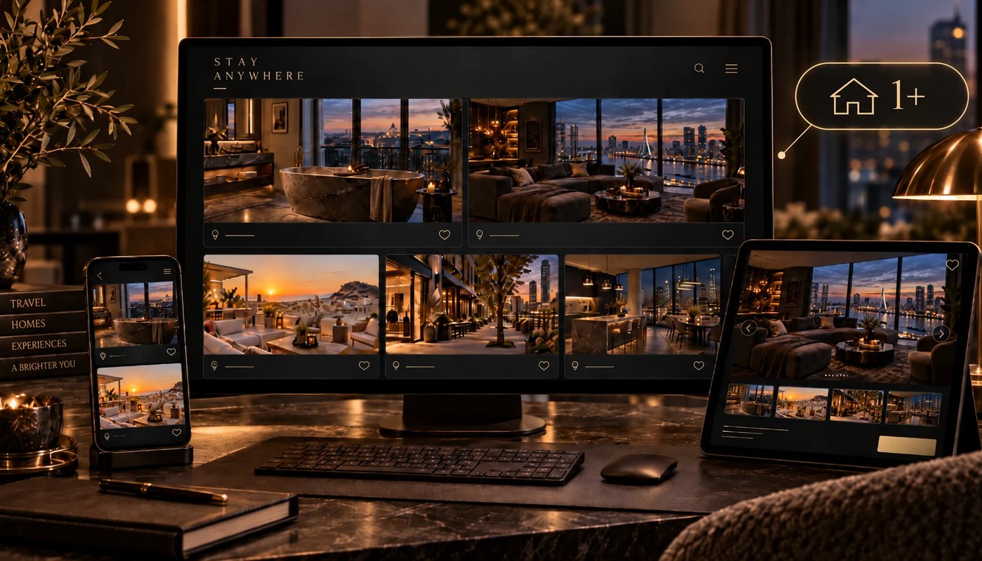 Mock-up of a scalable website for multiple vacation rentals