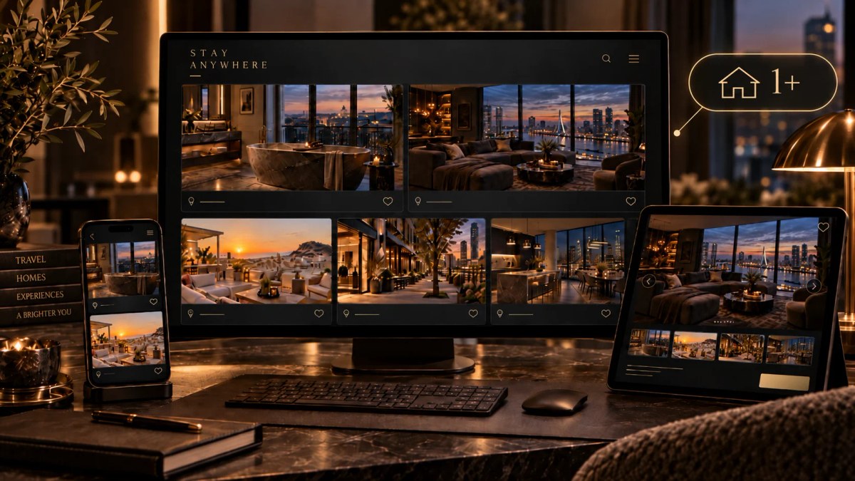 Real landscape mockup of the multi-rental vacation rental website