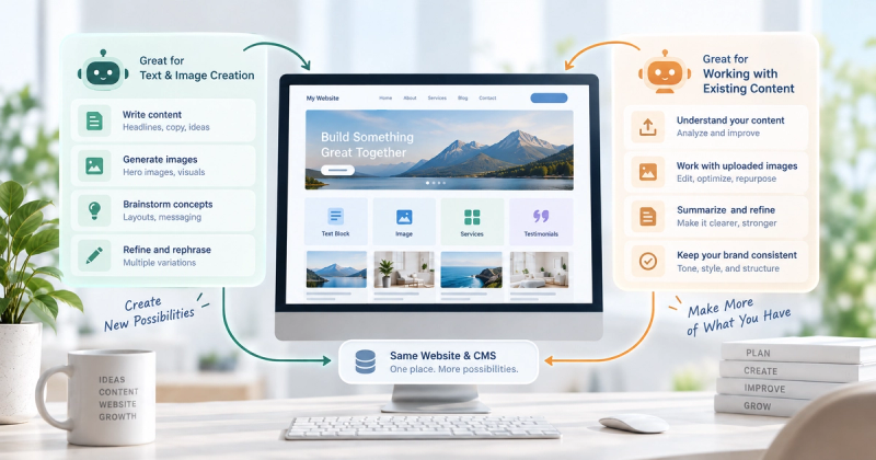 ChatGPT en Claude als twee AI assistenten voor content en websitebeheer
