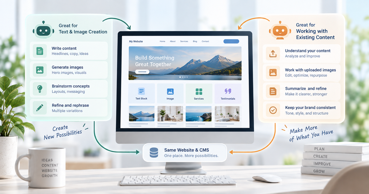 ChatGPT and Claude as two AI assistants for website content and management
