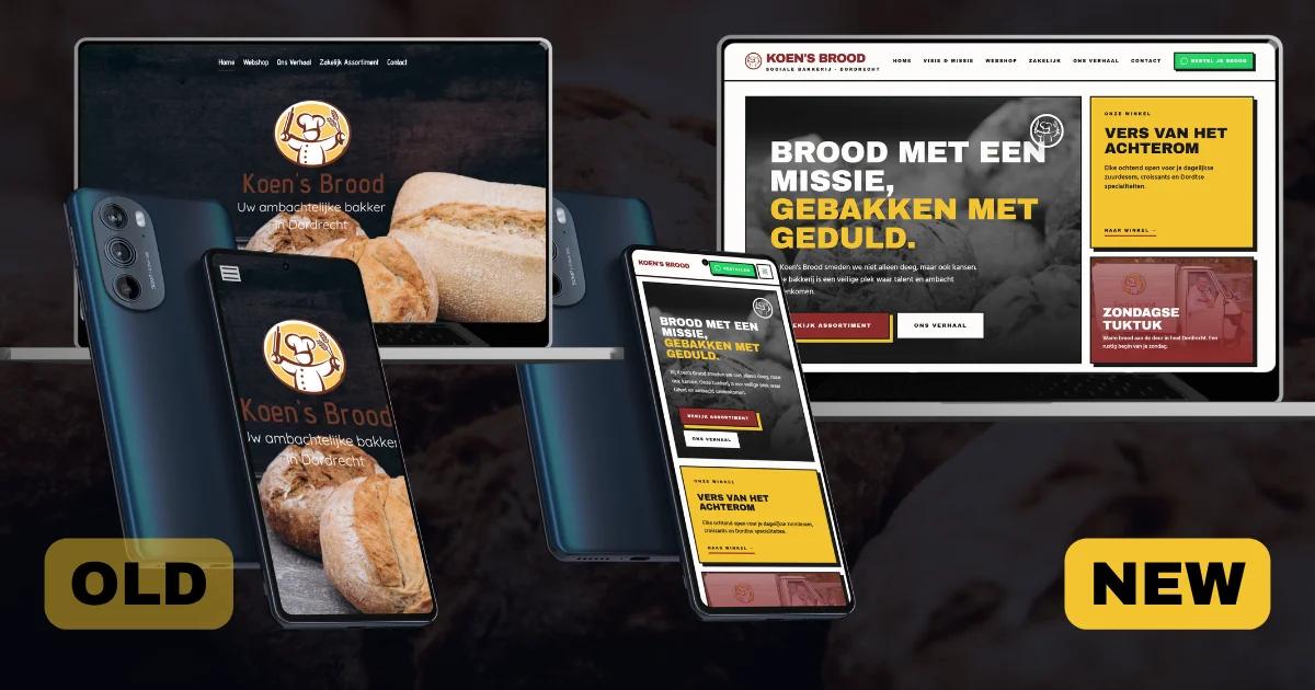 Koen's Brood website before and after