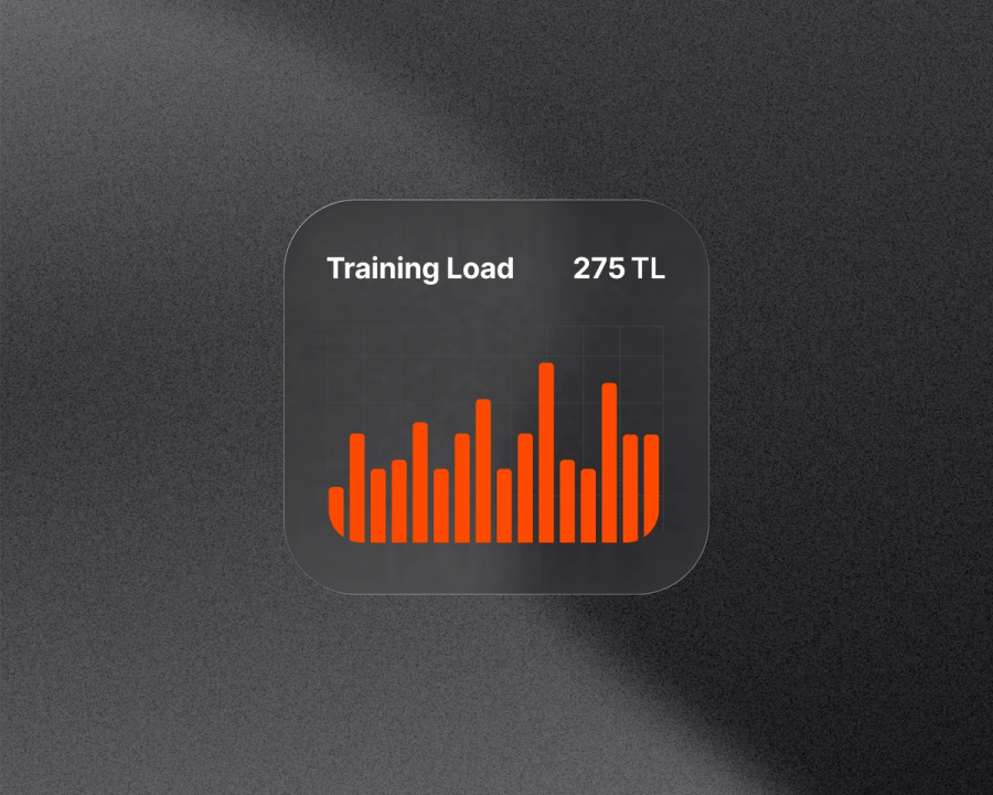 Training-Load-Karte mit 275 TL und orangefarbenen Belastungsbalken.