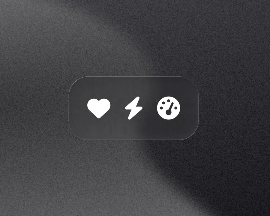 Icons representing heart rate, power and pace.