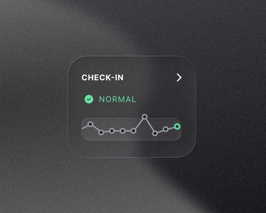 enduco check-in showing Normal status and a trend chart.