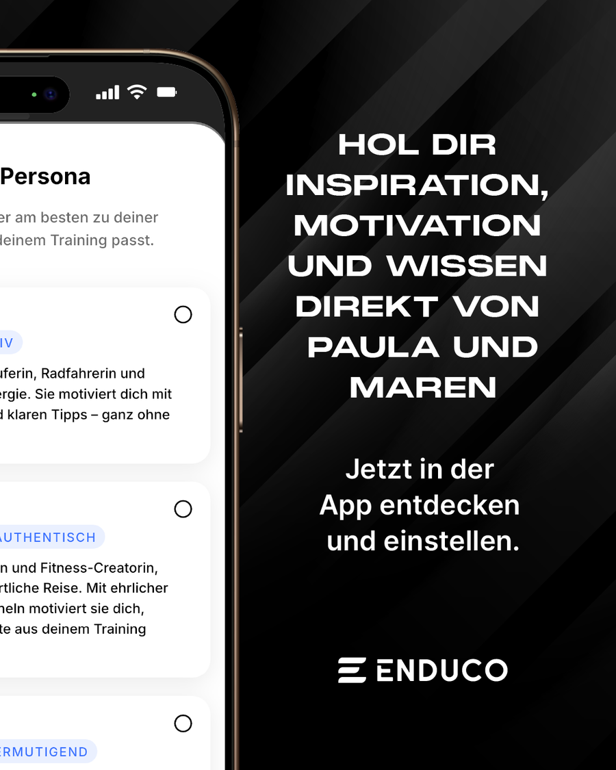 Persona settings in enduco alongside information about inspiration, motivation and knowledge from Paula and Maren.