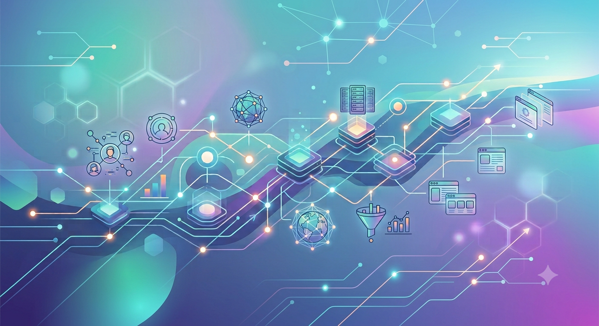 Cloud data pipeline connecting servers, databases and business systems