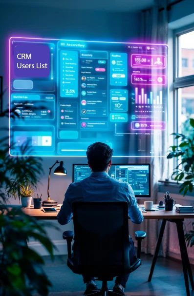 CRM users list connecting customer records across a platform