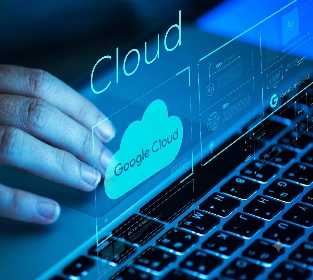 Google Cloud platform shown on a laptop with cloud data integration