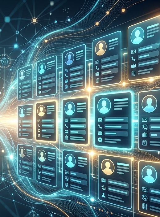 Data append service enriching contact records with names, companies and emails